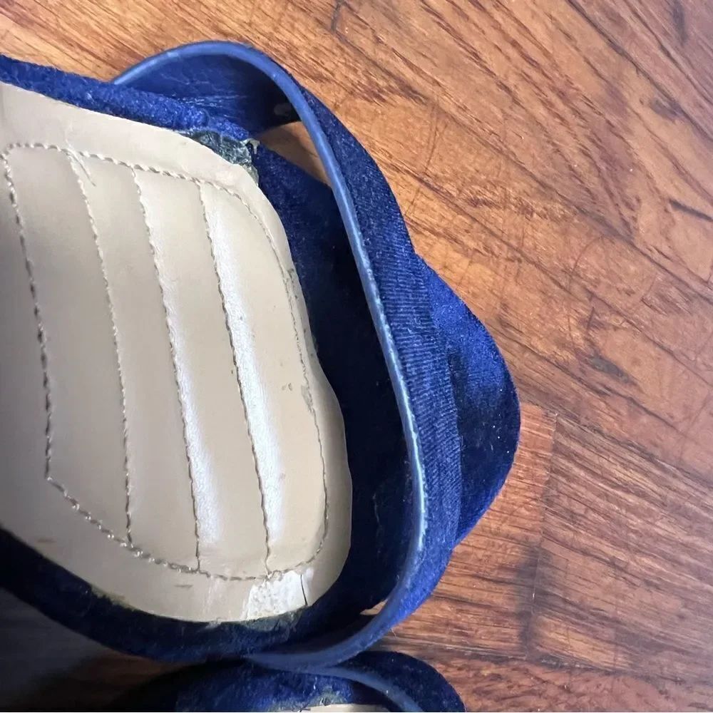 Bamboo Blue Faux Suede Heels - Picture 11 of 11